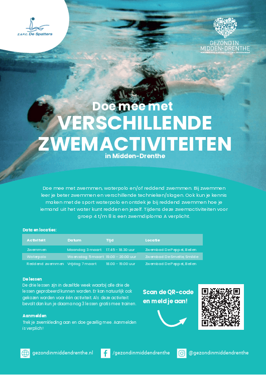 Zwemactiviteiten Midden-Drenthe: Reddend zwemmen